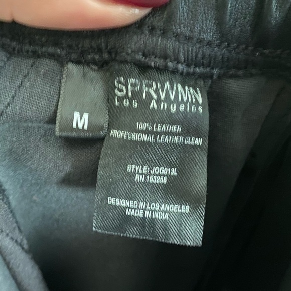 SPRWMN Leather Jogger Pants in Black - Picture 9 of 9